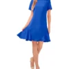 CeCe Ruffle Neck Godet Dress