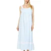 Eileen West Cotton Dobby Stripe Woven Sleeveless Ballet Nightgown