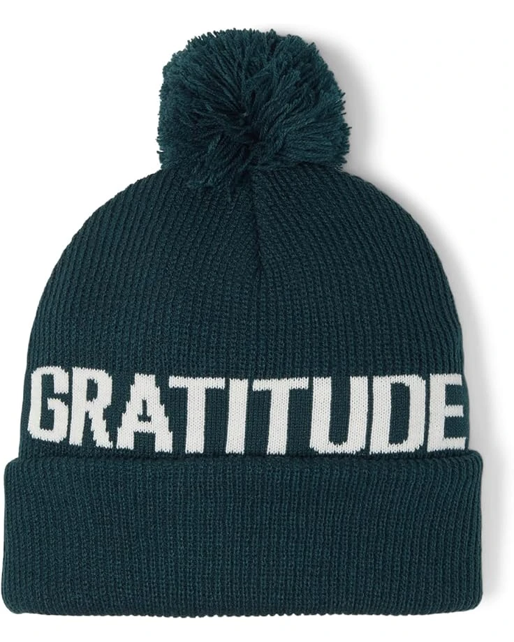 Spiritual Gangster Gratitude Pom-Pom Beanie 1 Spiritual Gangster Gratitude Pom-Pom Beanie