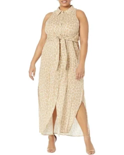 MICHAEL Michael Kors Plus Size Giraffe Maxi Tie Dress